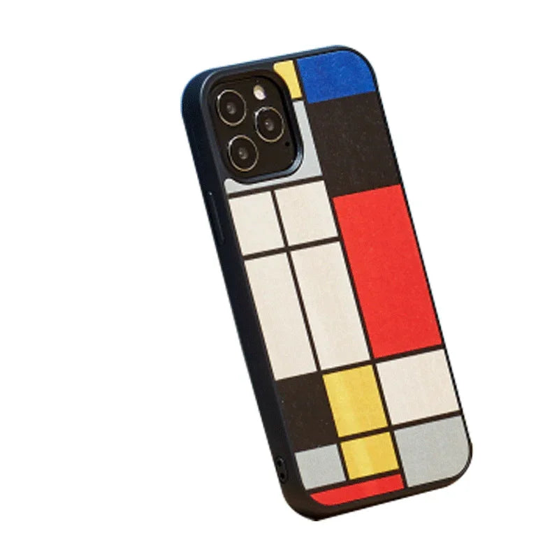 Man & Wood Case For iPhone 12 / 12 Pro - Mondrian Wood - Tashqila Man & Wood Case For iPhone 12 / 12 Pro - Mondrian Wood - Tashqila